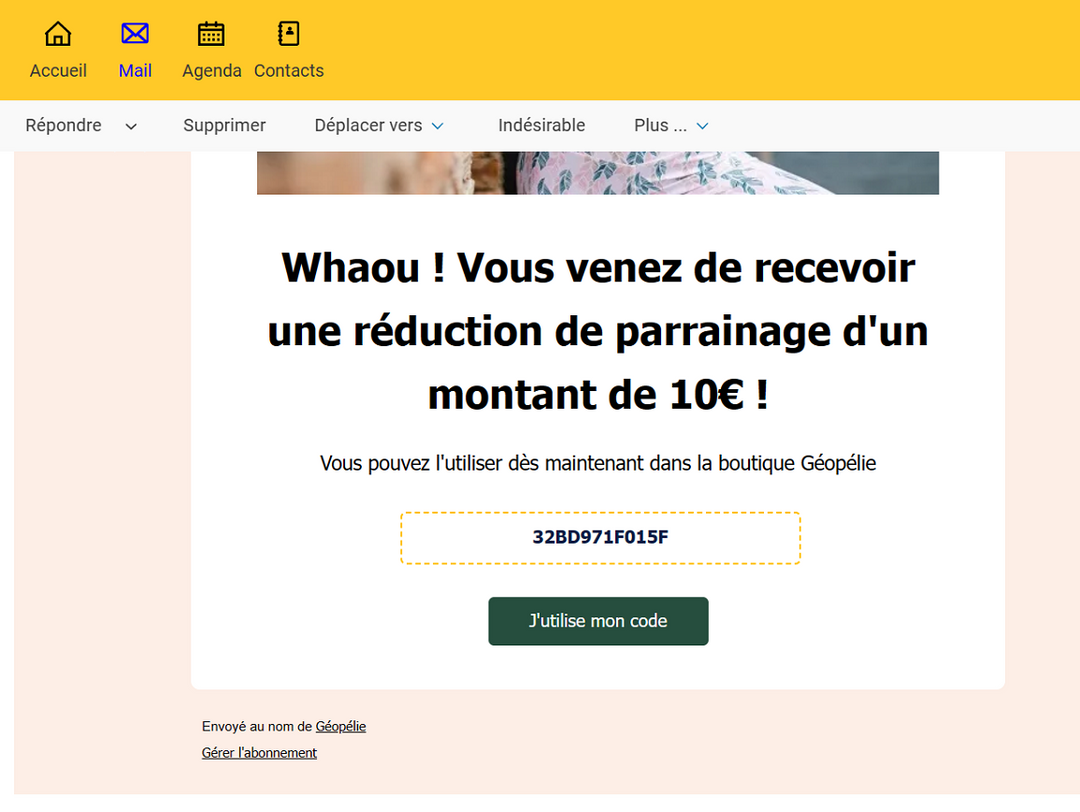 bon de réduction programme parrainage