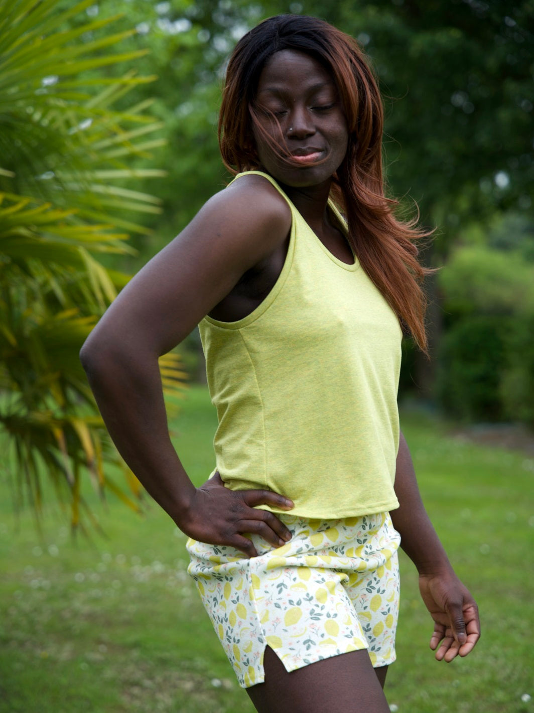 débardeur de pyjama jaune écoresponsable made in france