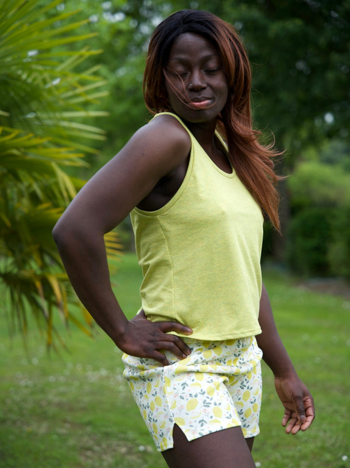 débardeur de pyjama jaune écoresponsable made in france