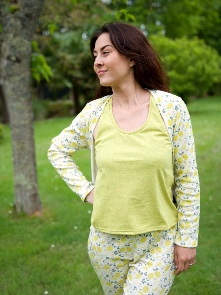 débardeur de pyjama jaune écoresponsable made in france