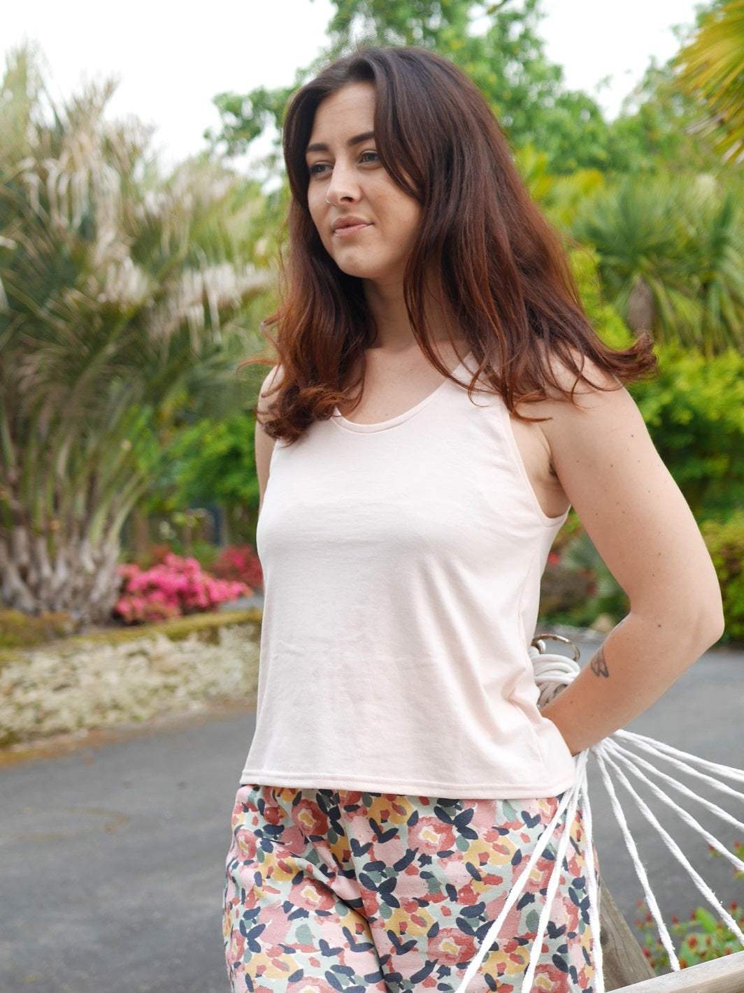 débardeur de pyjama rose pétale écoresponsable made in france