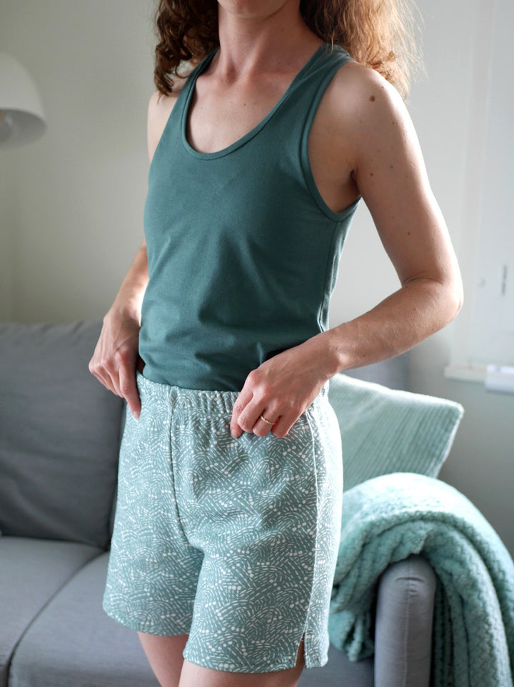 débardeur de pyjama vert forêt écoresponsable made in france