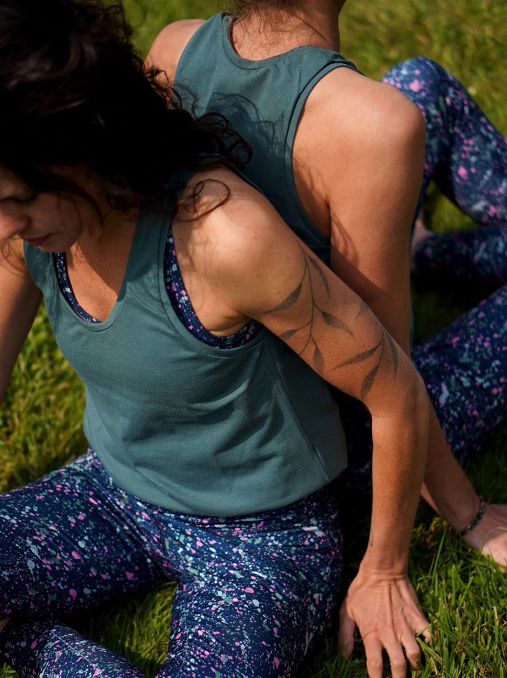 debardeur yoga sibia vert ecoresponsable et made in france
