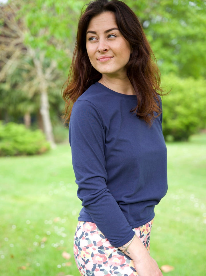 Ensemble Pyjama Pantalon Au Jardin + T-Shirt Marine