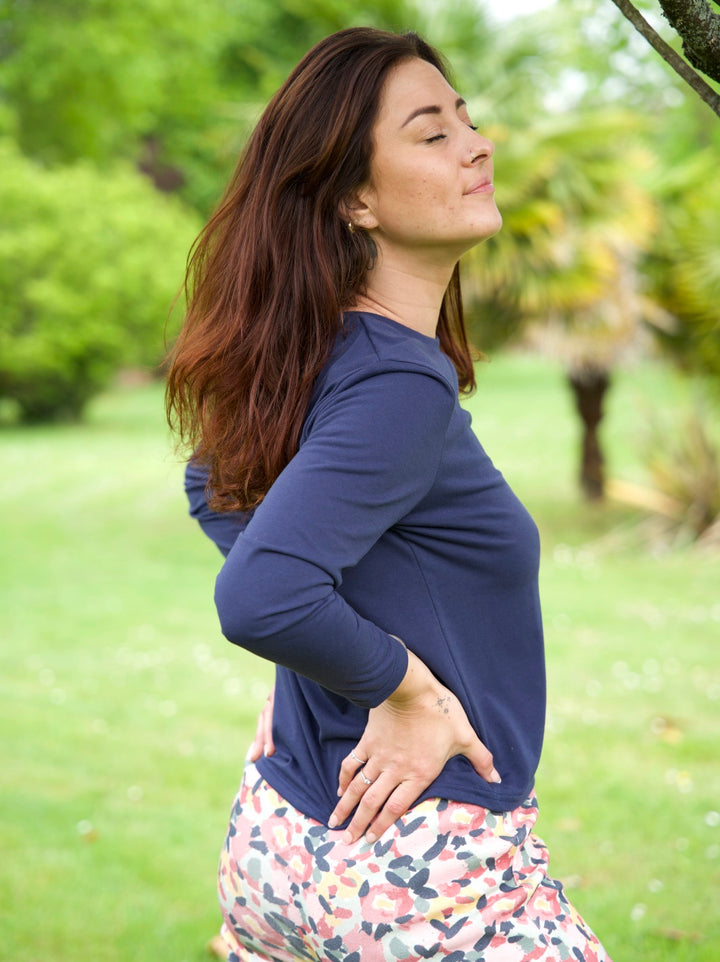 Ensemble Pyjama Pantalon Au Jardin + T-Shirt Marine