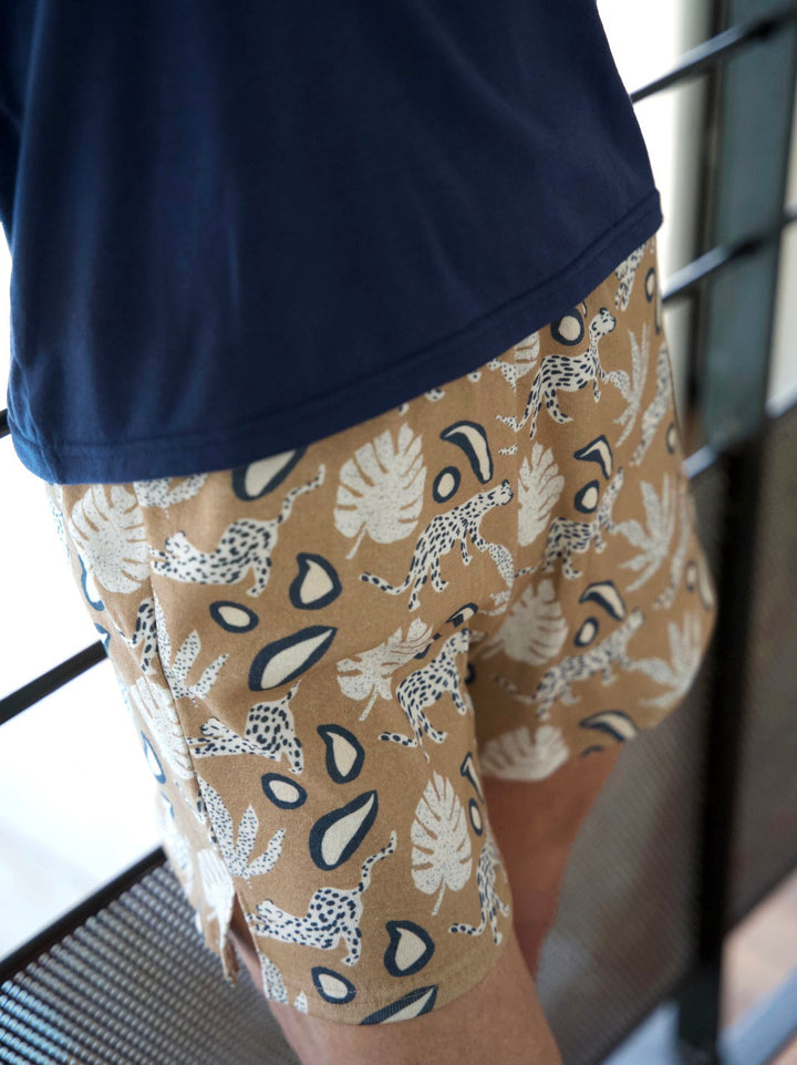 Ensemble Pyjama Short Panthère + Débardeur Bleu Marine