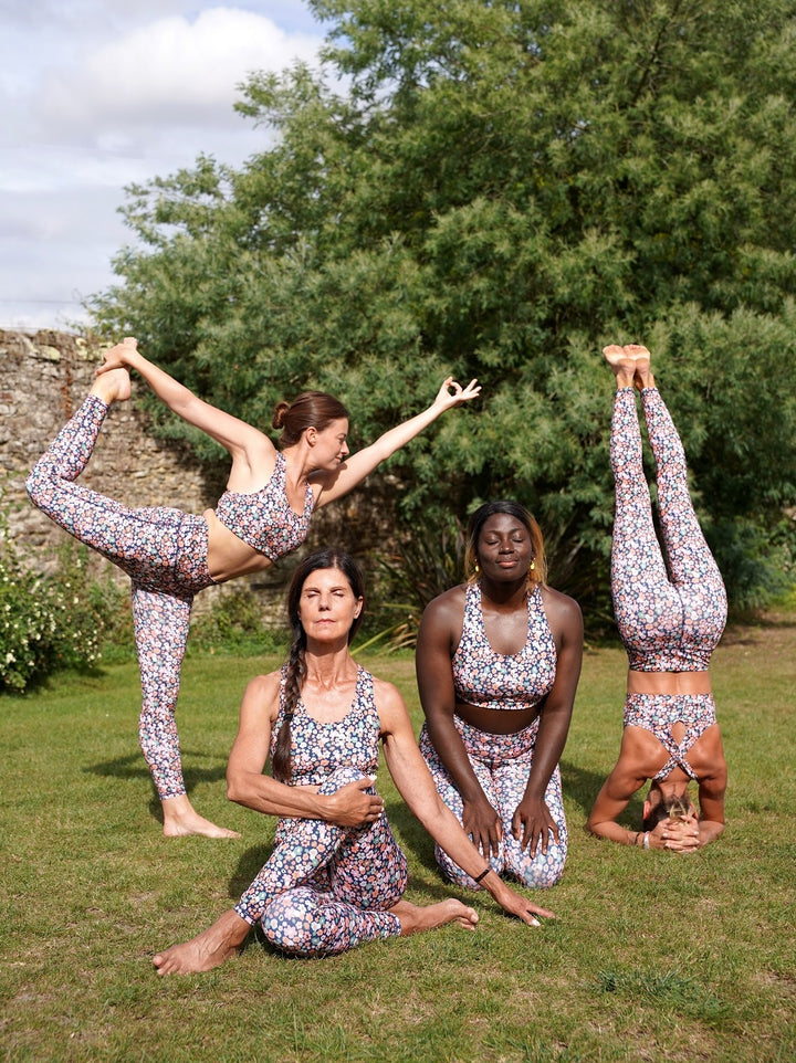 legging colibri parterre de fleurs ecoresponsable