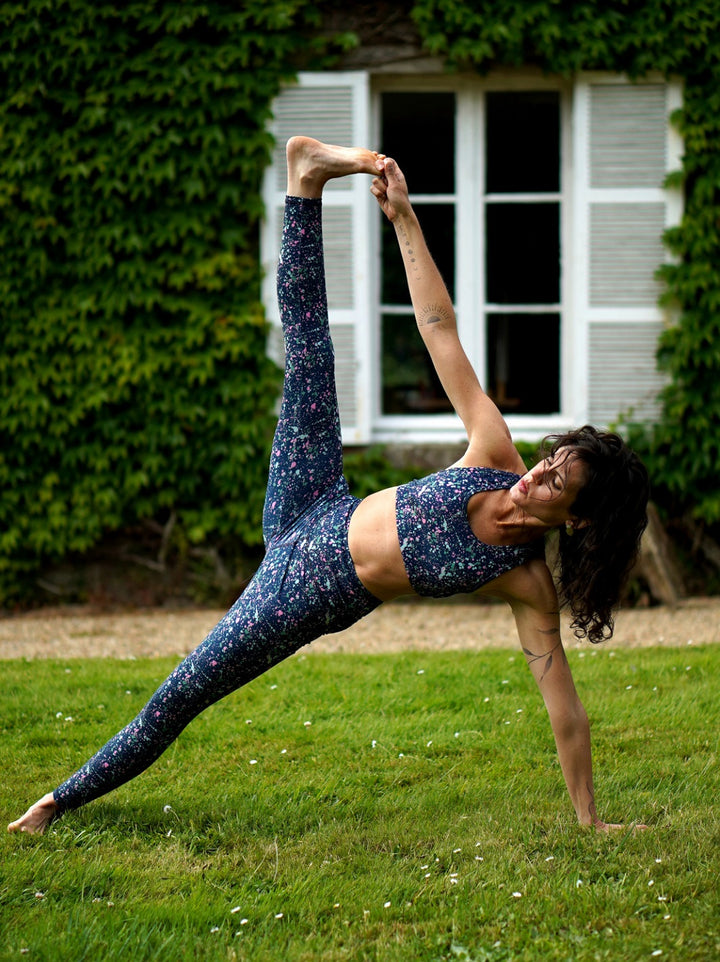 legging yoga colibri motif voie lactée ecoresponsable et made in france