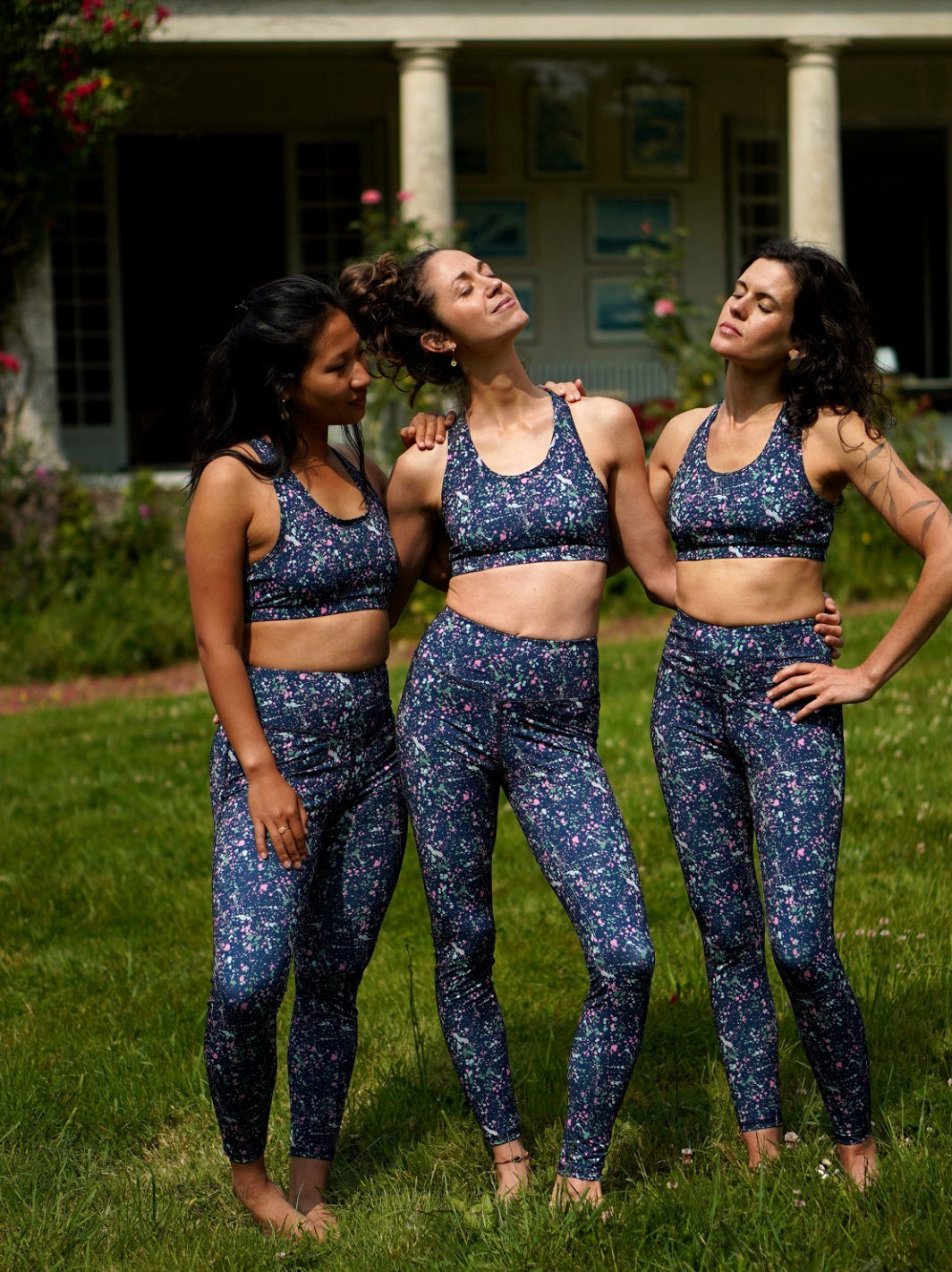 legging yoga colibri motif voie lactée ecoresponsable et made in france