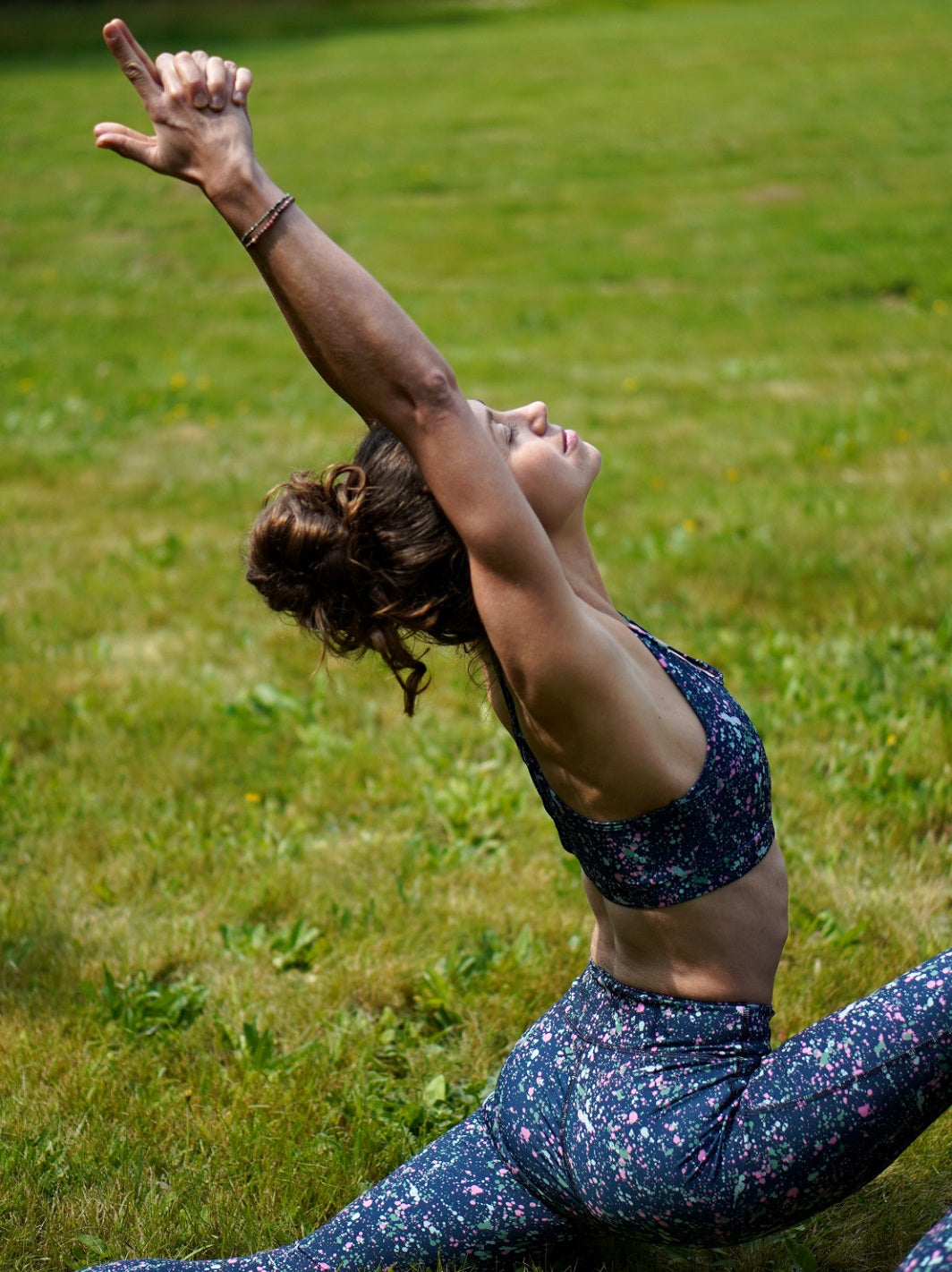 legging yoga colibri motif voie lactée ecoresponsable et made in france