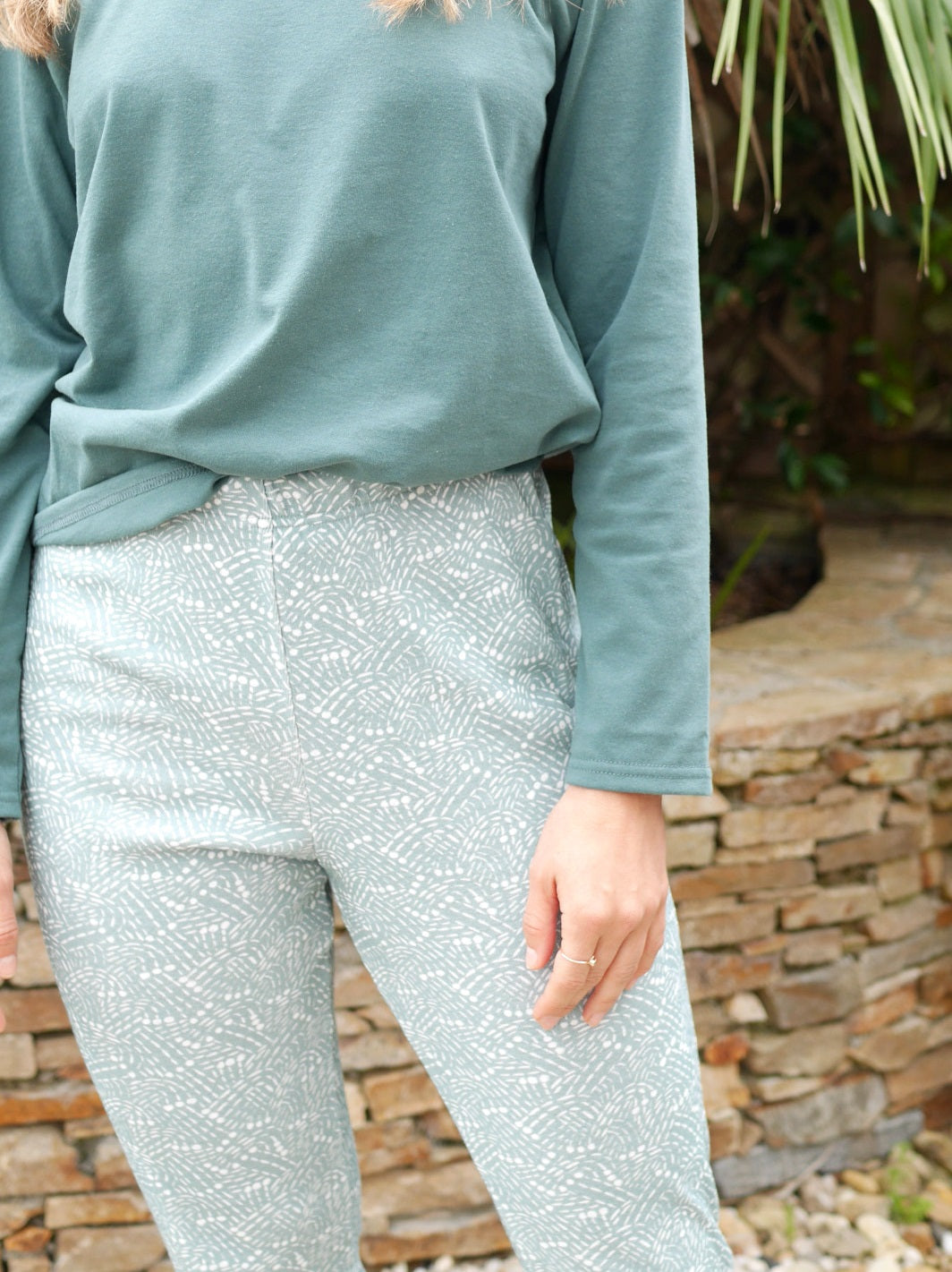 géopélie - pantalon pyjama goeland cometes ecoresponsable et made in france