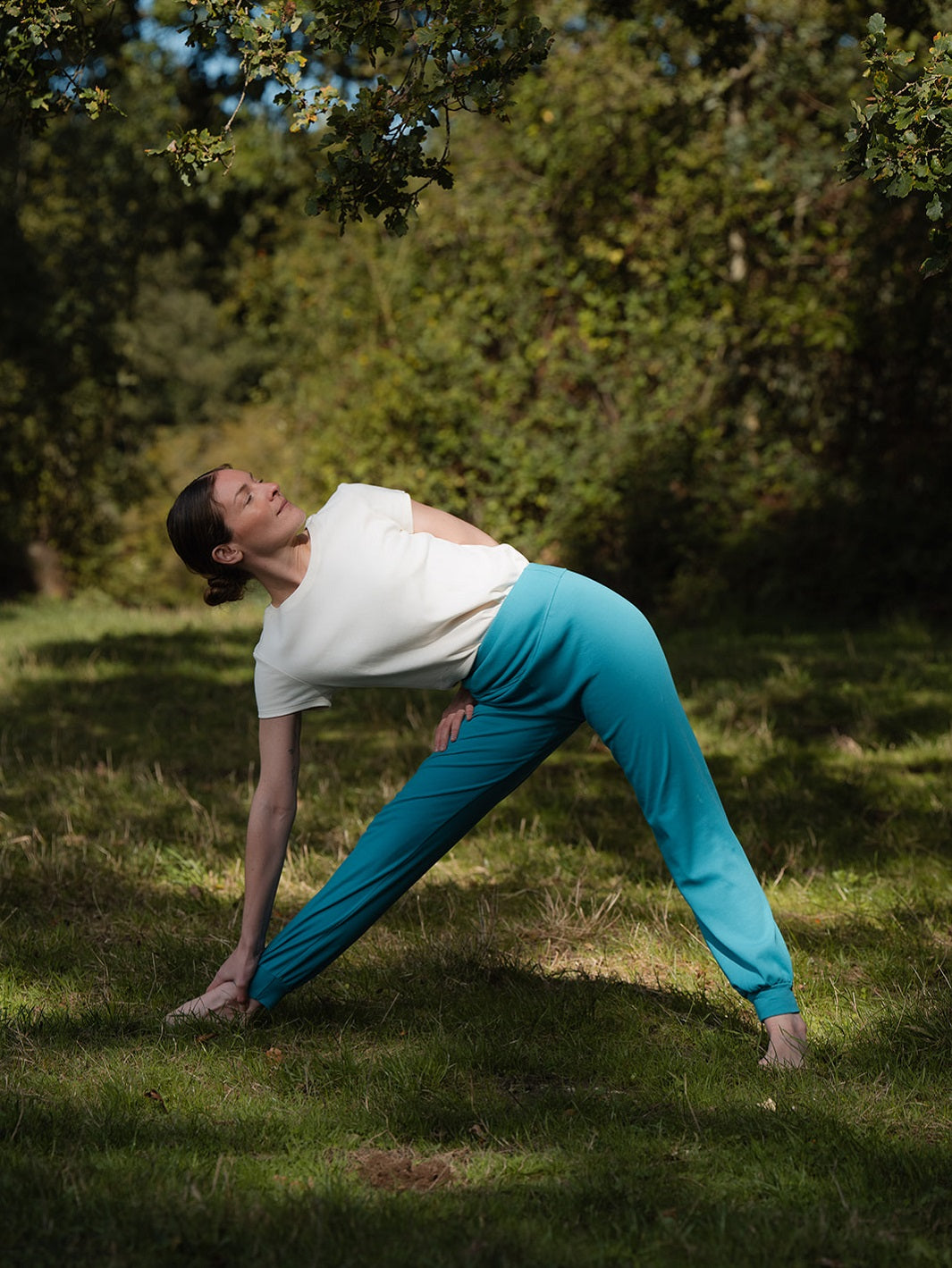 sarouel de yoga turquoise  hirondelle coton biologique