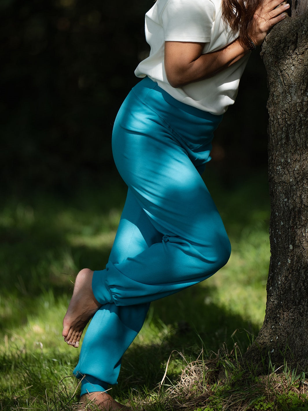 sarouel de yoga turquoise  hirondelle coton biologique