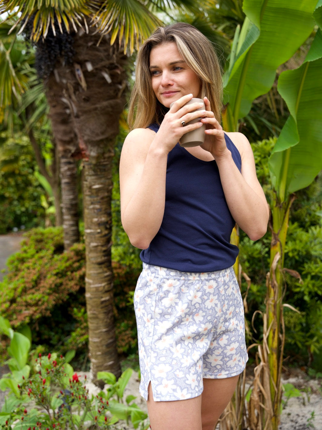 ALBATROS Pajama Shorts Summer Flowers