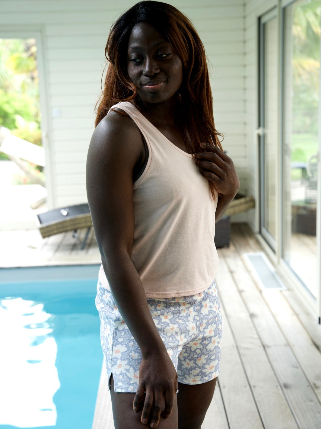ALBATROS Pajama Shorts Summer Flowers