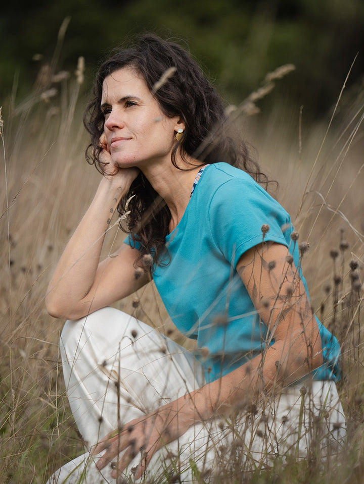 t-shirt pelican turquoise coton biologique