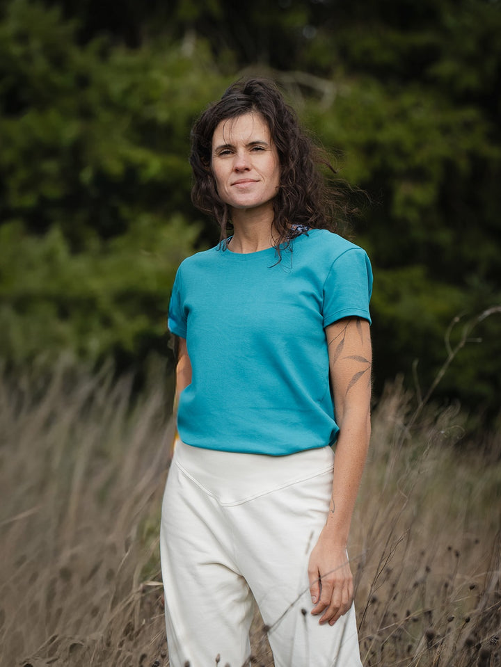 t-shirt pelican turquoise coton biologique