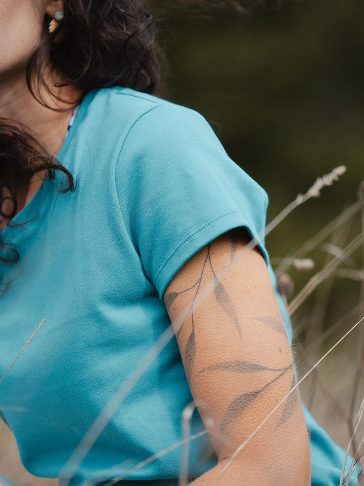 t-shirt pelican turquoise coton biologique