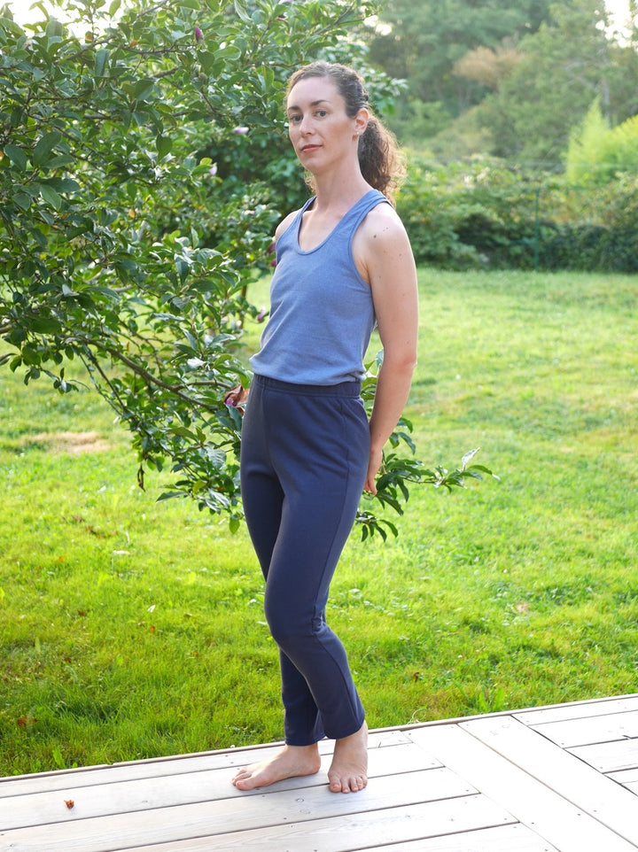 pantalon de pyjama cigogne bleu marine made in france