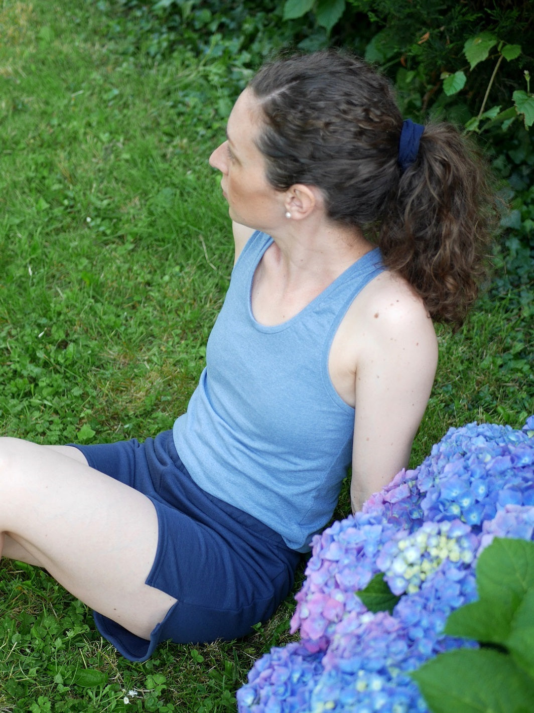 géopélie - short pyjama vanneau bleu marine ecoresponsable et made in france