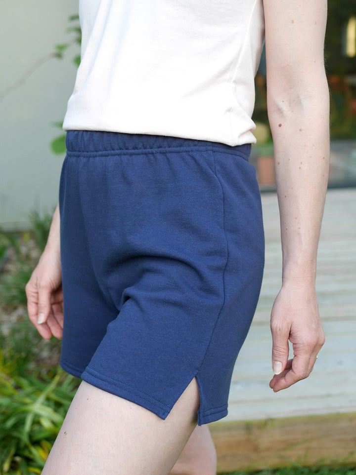 short pyjama vanneau bleu marine ecoresponsable et made in france