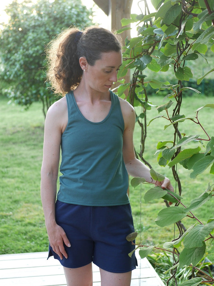 géopélie - short pyjama vanneau bleu marine ecoresponsable et made in france