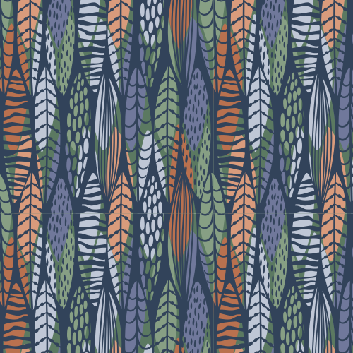 motif feuilles oranges