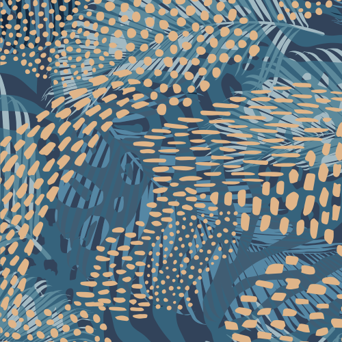 motif jungle bleue