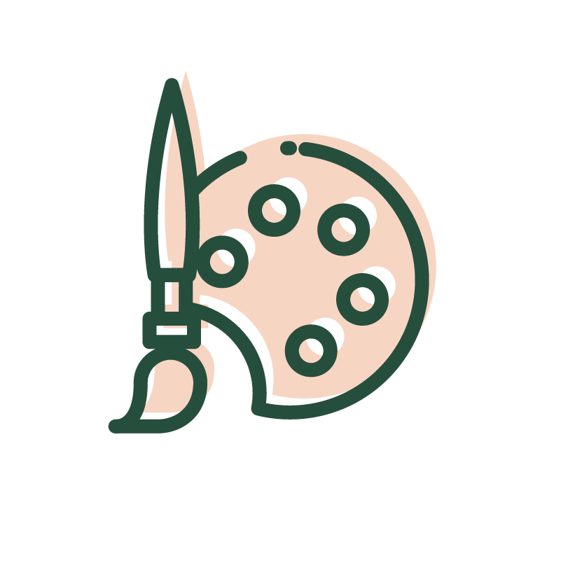 pictogramme pinceau et palette