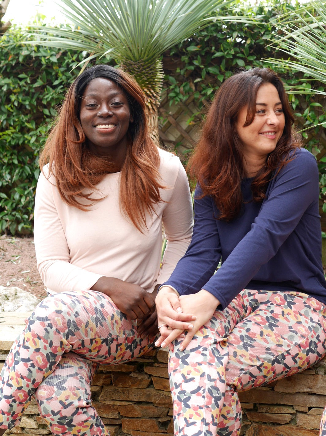 t-shirt de pyjama perdrix rose pétale ecoresponsable et made in france