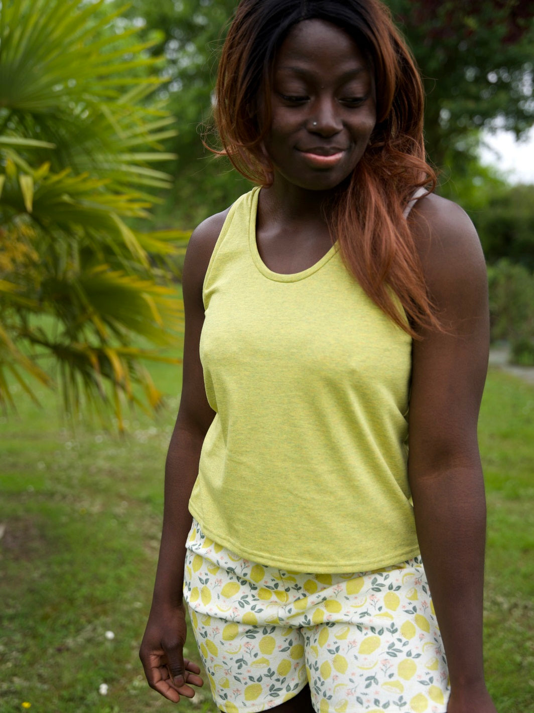 débardeur de pyjama jaune écoresponsable made in france