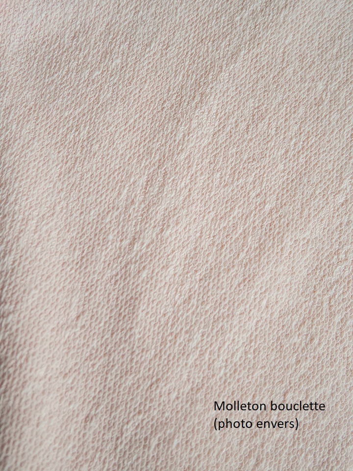 sweat héron rose en molleton 100% recyclé farbiqué en France