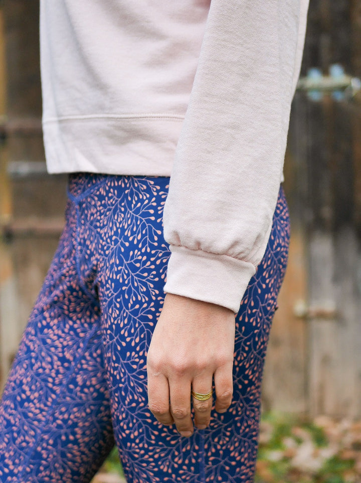 sweat héron rose en molleton 100% recyclé farbiqué en France