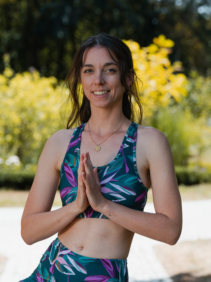 brassière yoga ecoresponsable mesange canopée