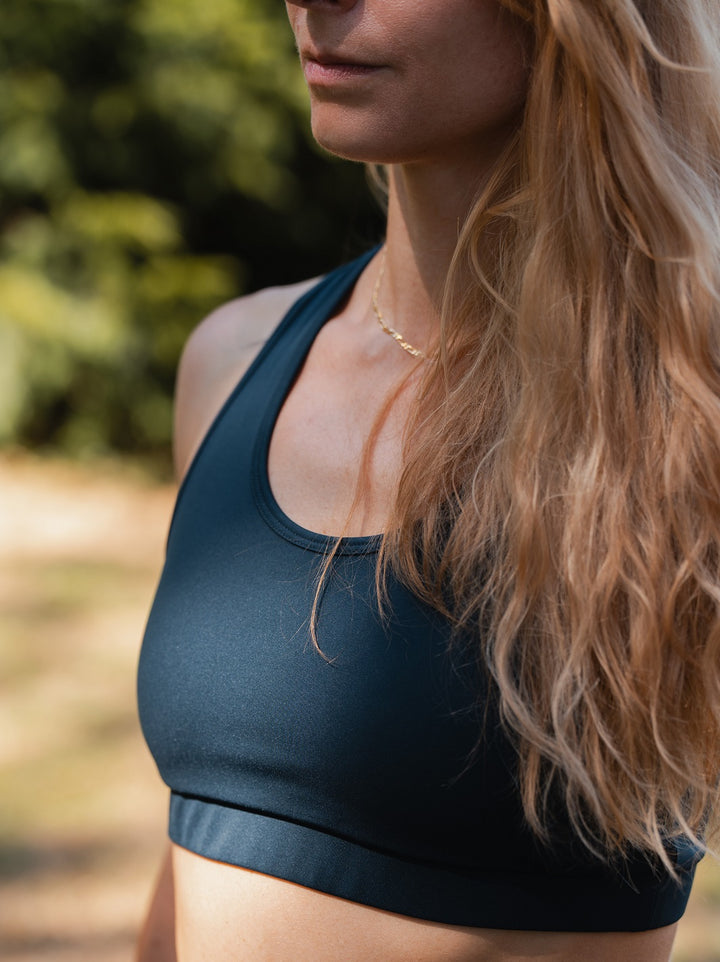brassière yoga ecoresponsable mesange minuit bleu