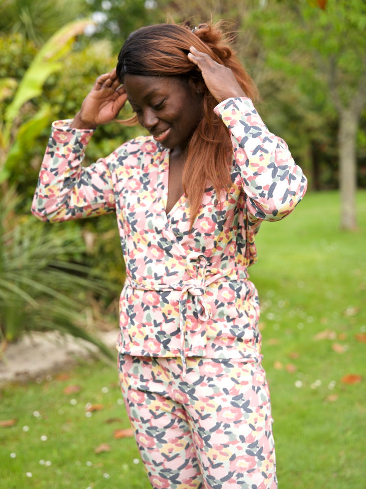 ensemble pyjama pantalon kimono au jardin ecoresponsable et made in france