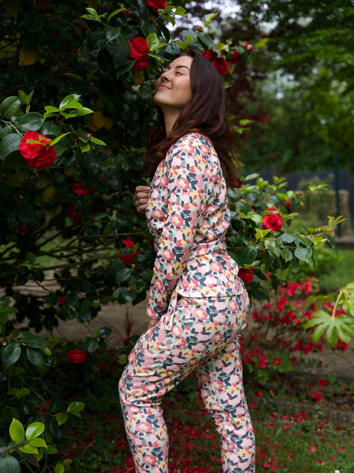 ensemble pyjama pantalon kimono au jardin ecoresponsable et made in france