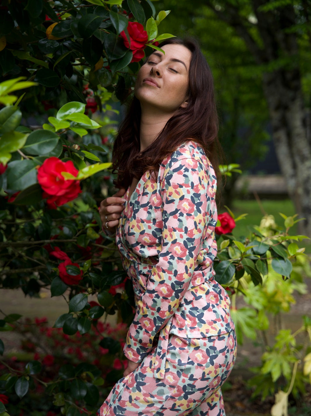 ensemble pyjama pantalon kimono au jardin ecoresponsable et made in france