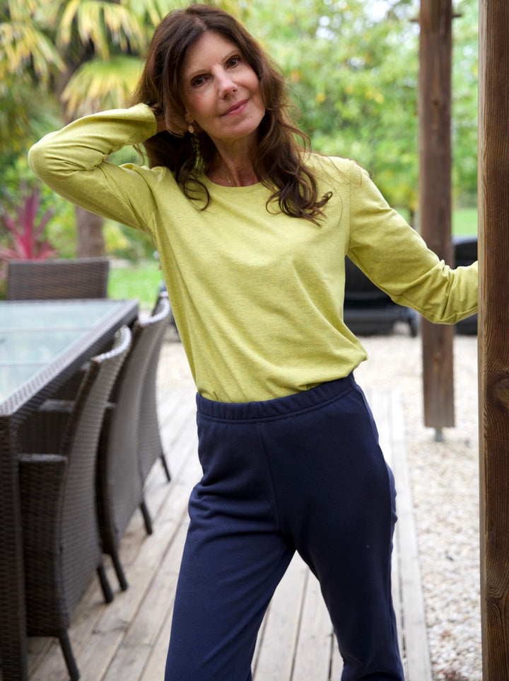 Pantalon de pyjama CIGOGNE bleu marine made in france ecoresponsable