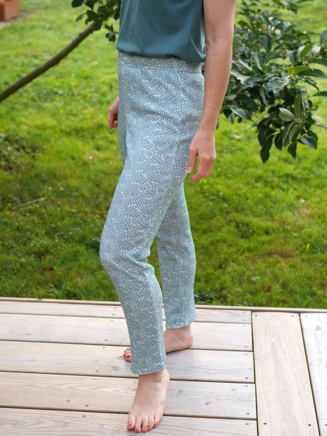 géopélie - pantalon pyjama goeland cometes ecoresponsable et made in france 