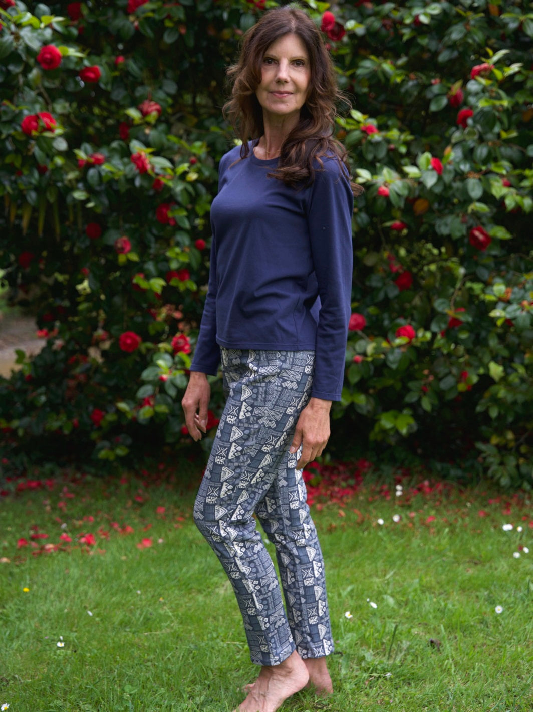 Pantalon de pyjama GOELAND motif ethnique made in france ecoresponsable