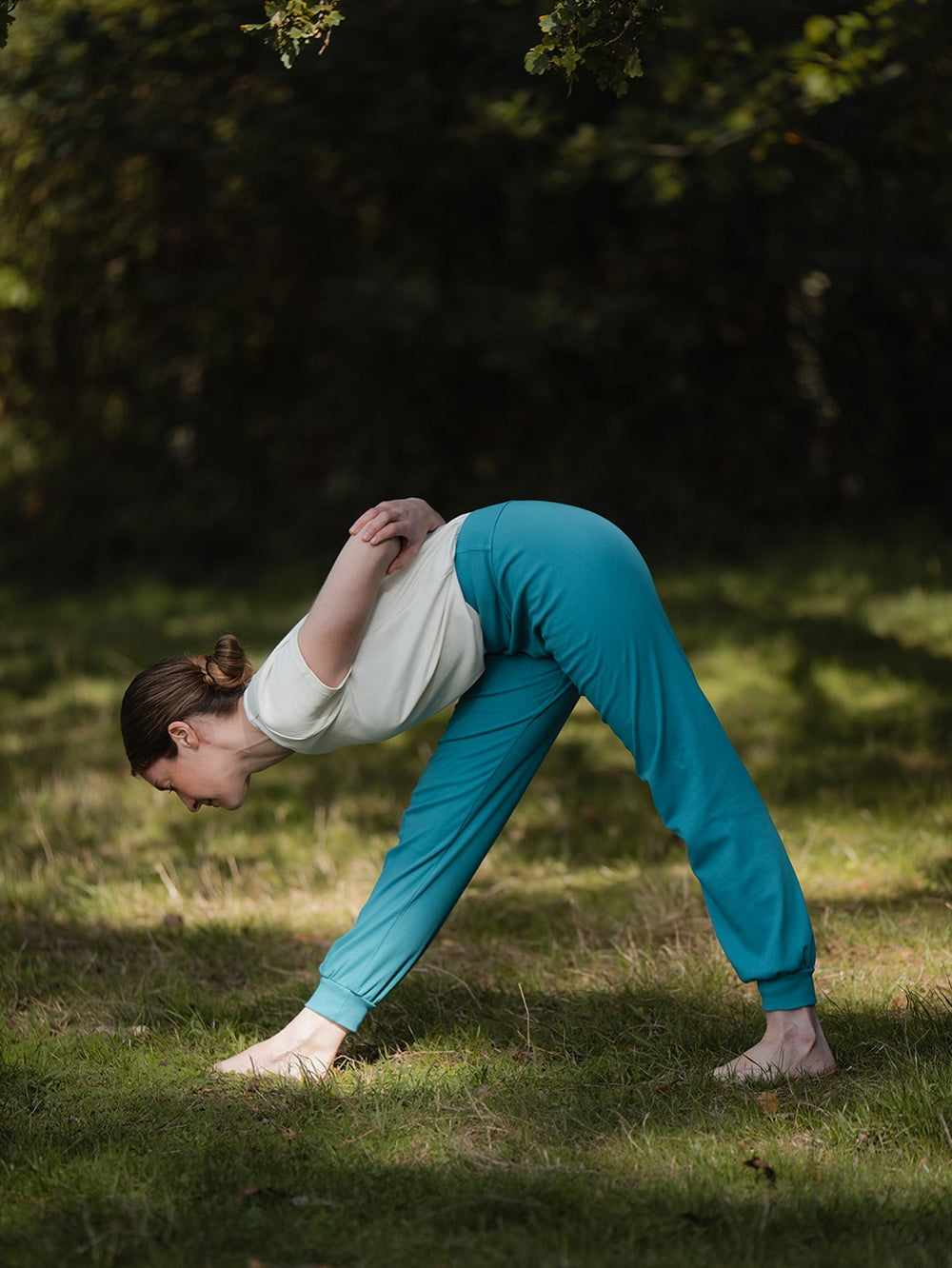 sarouel de yoga turquoise  hirondelle coton biologique