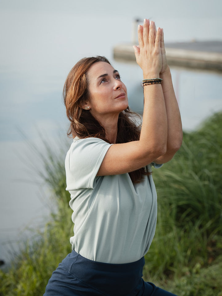 geopelie - t-shirt pelican vert amande bio 