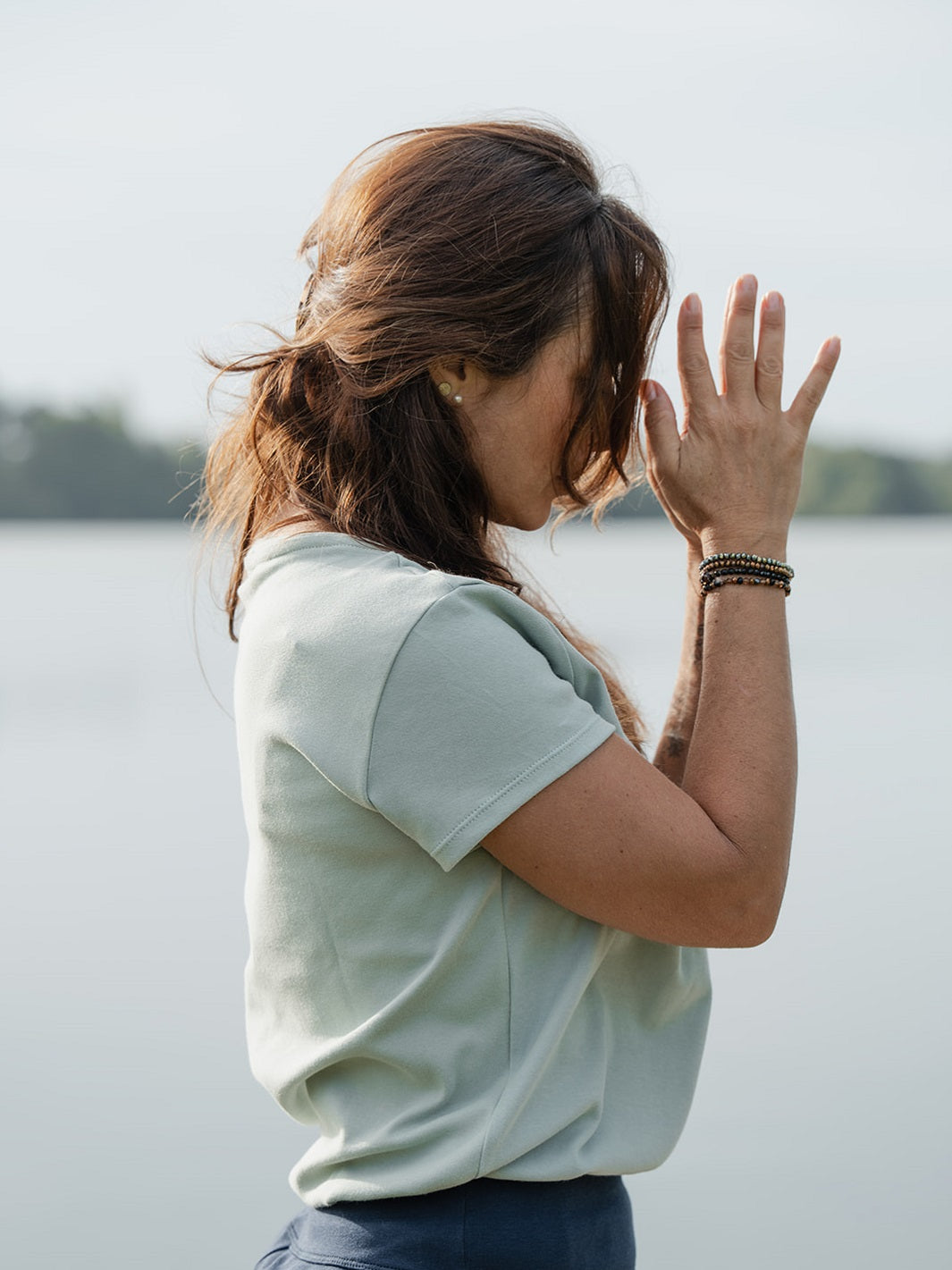 geopelie - t-shirt pelican vert amande bio 