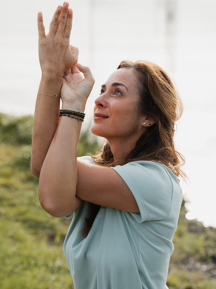 geopelie - t-shirt pelican vert amande bio 