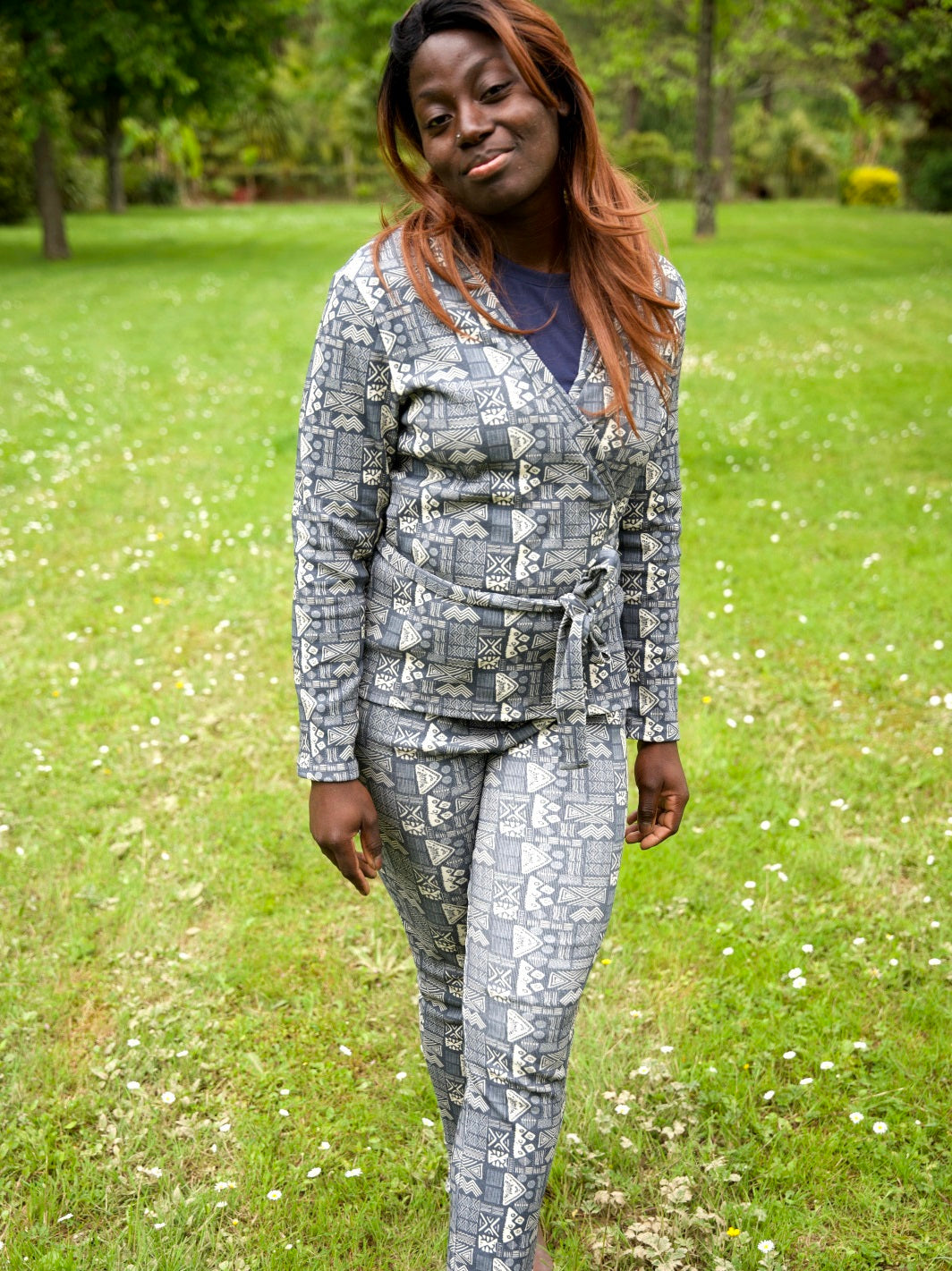 géopélie - ensemble pyjama pantalon kimono ehtnique ecoresponsable et made in france 3