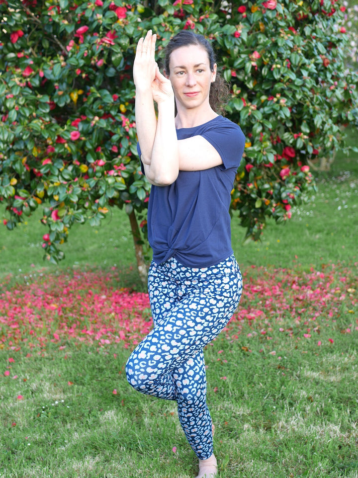 legging yoga colibri ecoresponsable panthere bleue