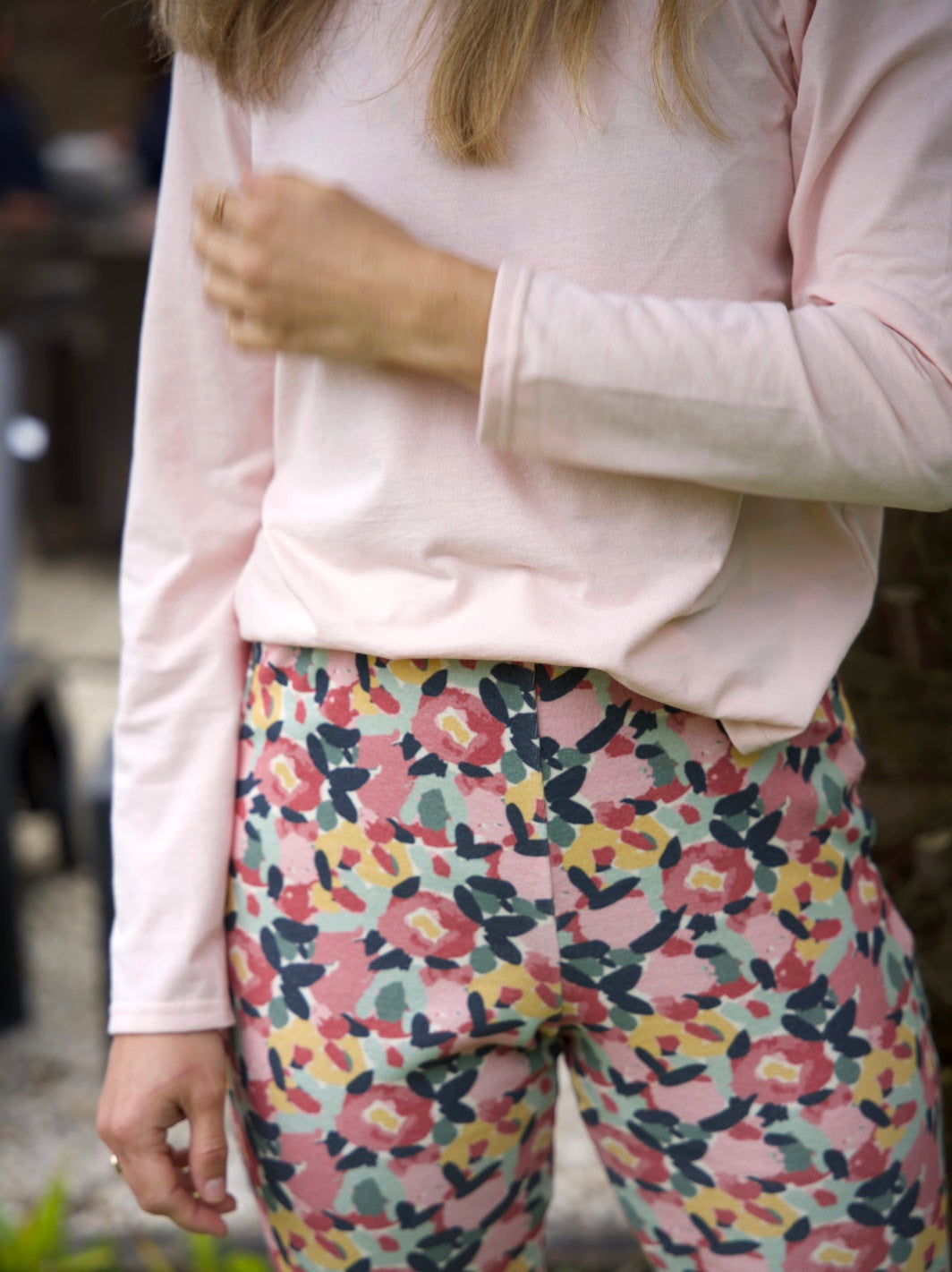 t-shirt de yoga manches longues pivert rose ecoresponsable et made in france