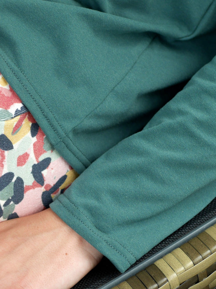 t-shirt de yoga manches longues pivert vert ecoresponsable et made in france 