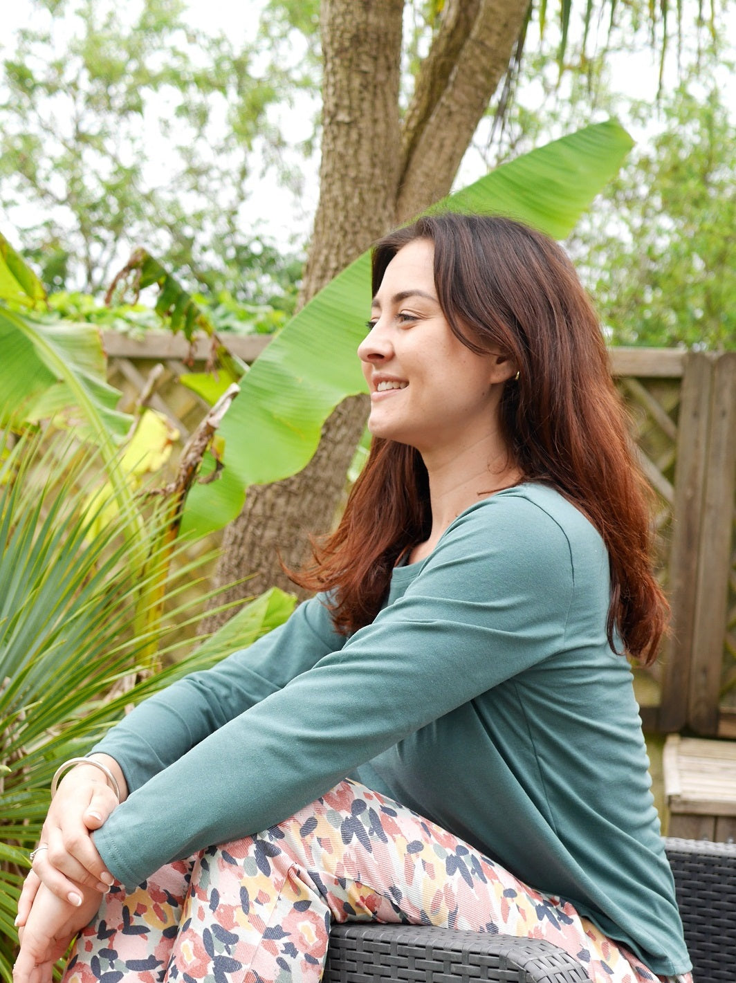 t-shirt de yoga manches longues pivert vert ecoresponsable et made in france 